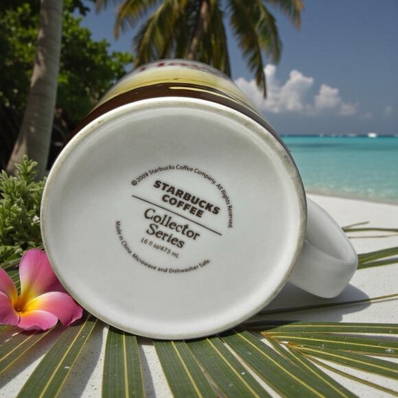 Starbucks Hawaii Icon Series Coffee Mug 16oz Palm Boat Island EUC - Picture 6 of 6